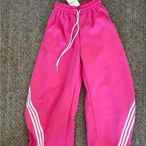 Linden Women’s Hot Pink Joggers with White Stripes.
